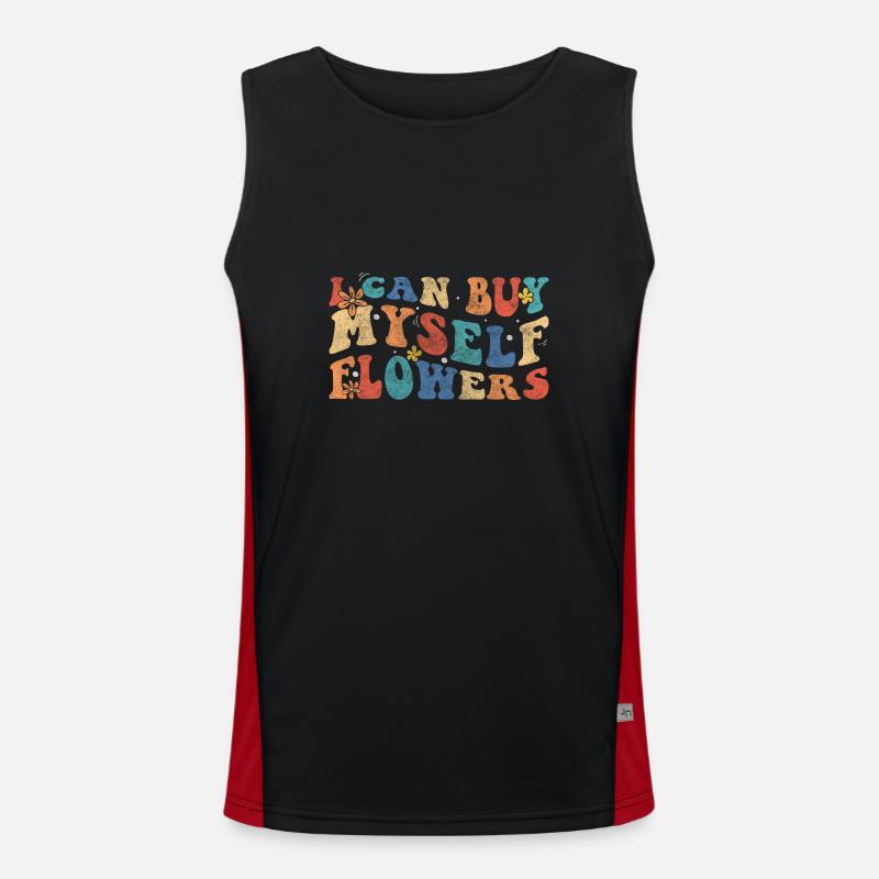 flowers affection romance wedding - Men's Functional Contrast Tank Top  - black/red