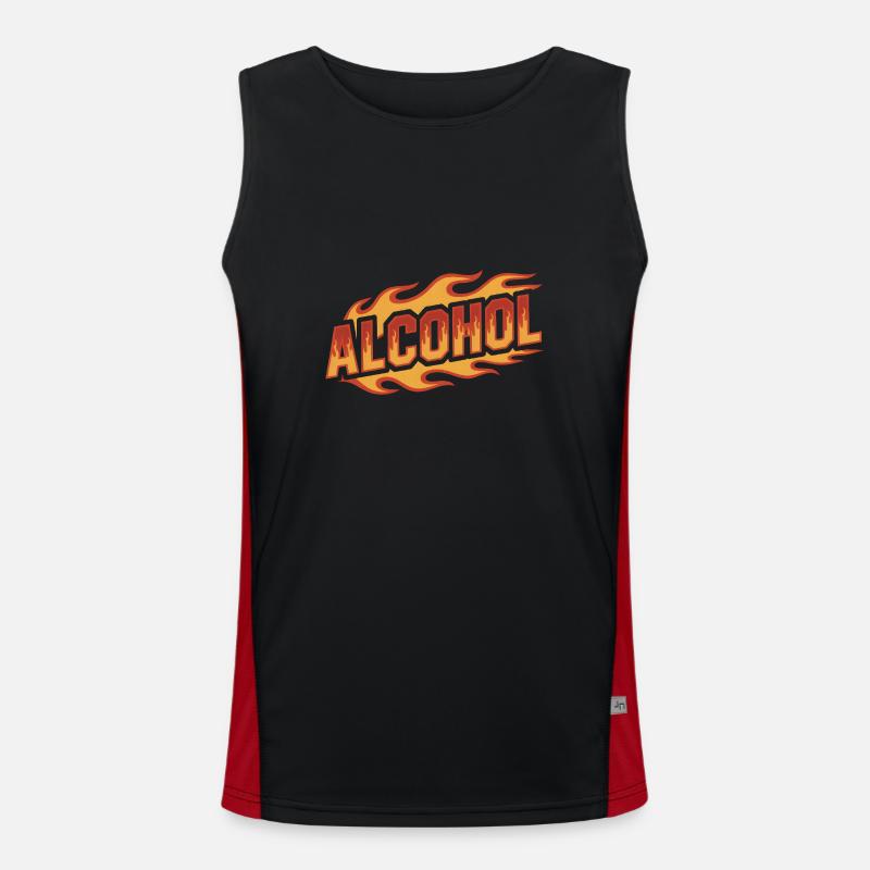 Alcohol - Cool Drinking Logo Men's Functional Contrast Tank Top 