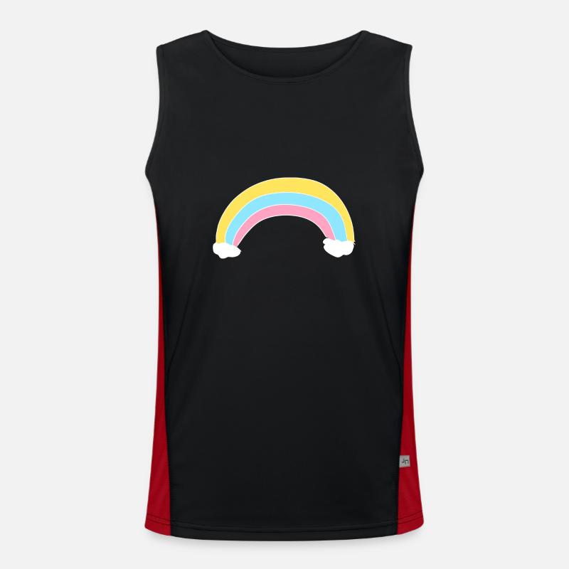 Rainbow icon clouds - Men's Functional Contrast Tank Top  - black/red