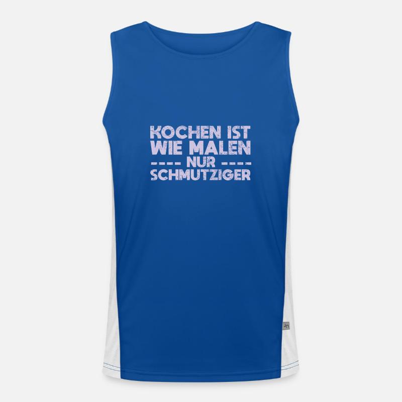 Kochen Ist Wie Malen, Nur Schmutziger Funktionelles Kontrast-Tank Top für Männer 