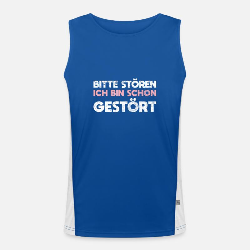 Bitte Stören, Ich Bin Schon Gestört Funktionelles Kontrast-Tank Top für Männer 