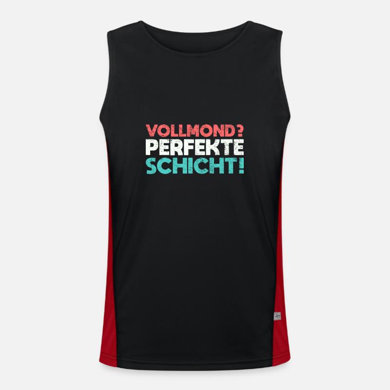 Vollmond? Perfekte Schicht! Funktionelles Kontrast-Tank Top für Männer 