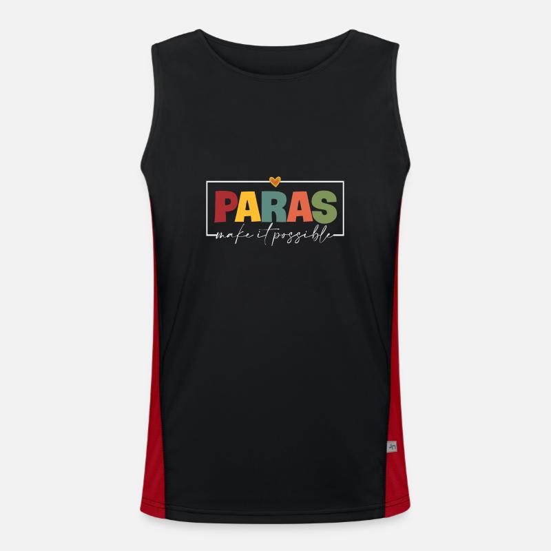 Paras Make It Possible Teacher Paraprofessional Men's Functional Contrast Tank Top 