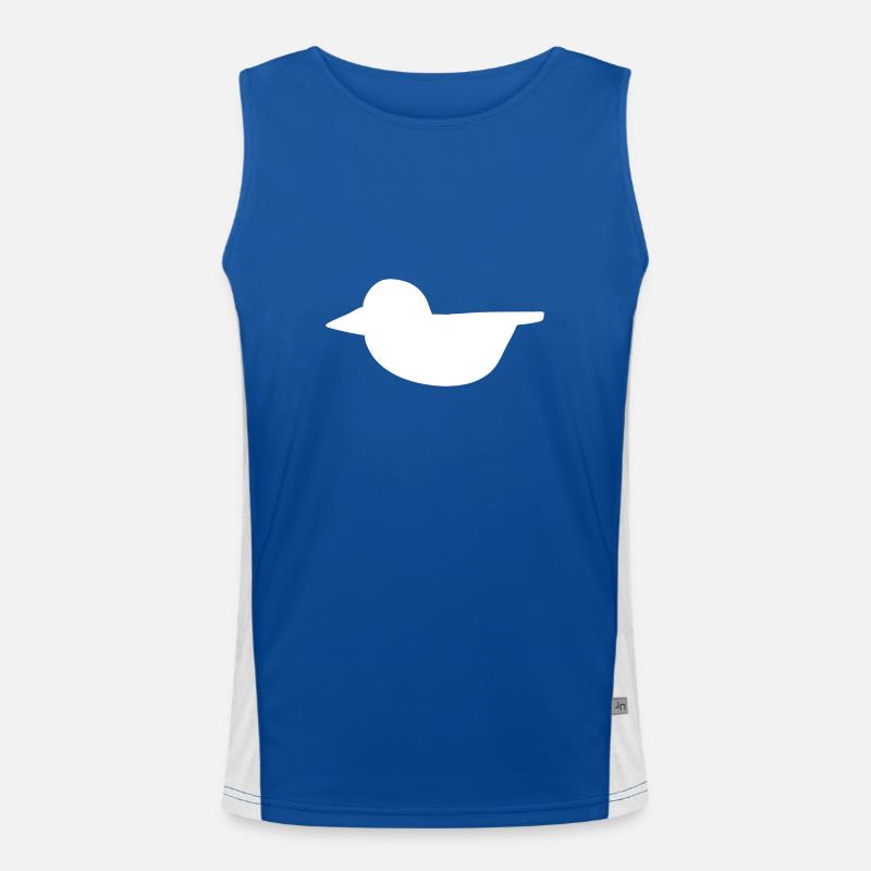 Duck Shape Bird Flying Animal Symbol Men's Functional Contrast Tank Top 