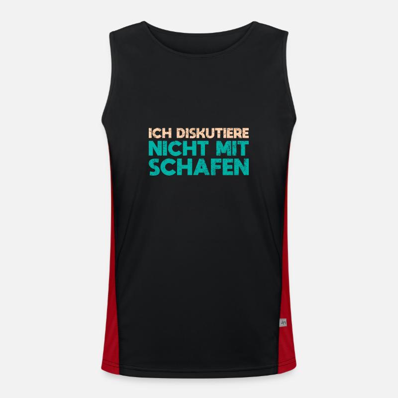 Ich Diskutiere Nicht Mit Schafen Funktionelles Kontrast-Tank Top für Männer 