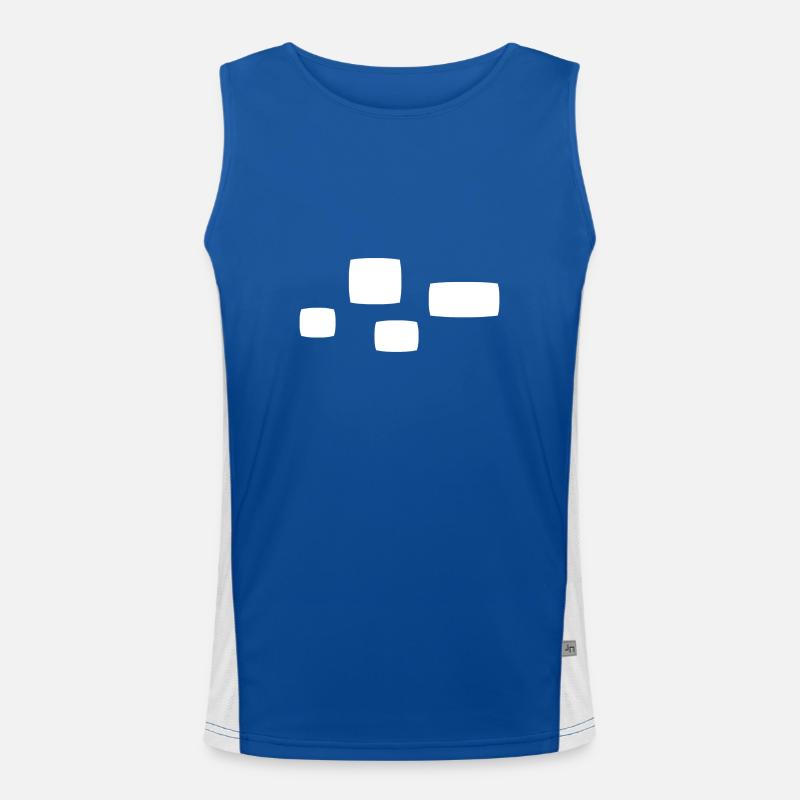 Four Squares Square Shape Symbol Pattern Men's Functional Contrast Tank Top 