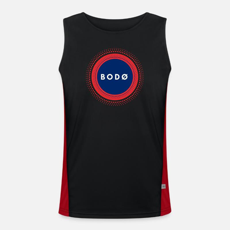 Bodo Norge - Funktionel kontrast tanktop til herrer  - sort/rød