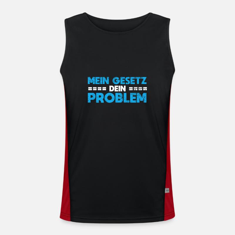 Mein Gesetz, Dein Problem Funktionelles Kontrast-Tank Top für Männer 