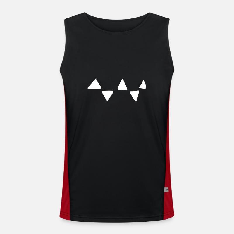 Triangular Pattern Triangular Shapes - Men's Functional Contrast Tank Top  - black/red