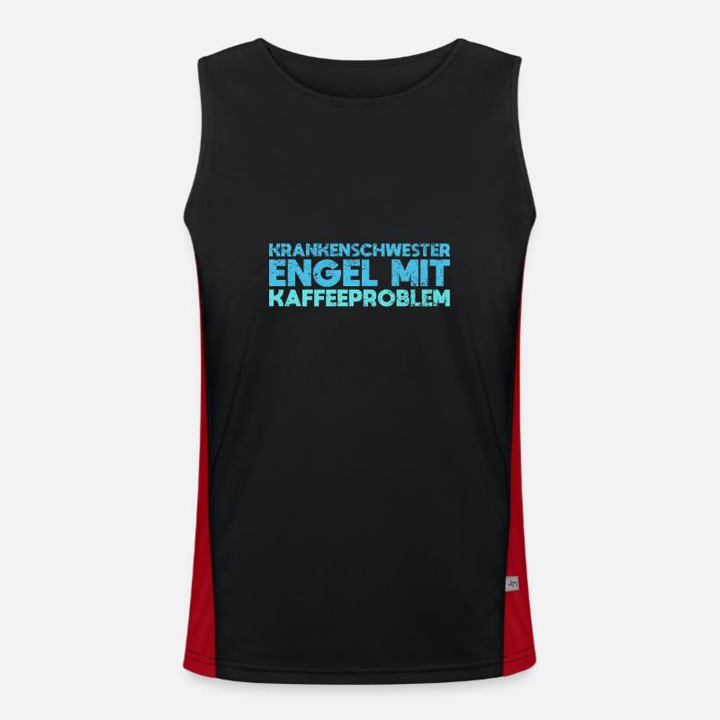 Krankenschwester: Engel Mit Kaffeeproblem Funktionelles Kontrast-Tank Top für Männer 