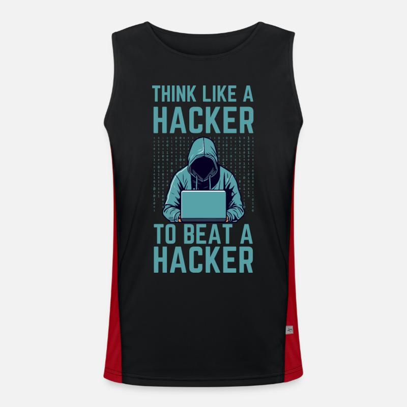 Hacker Cybersecurity IT Cybersicherheit Funktionelles Kontrast-Tank Top für Männer 