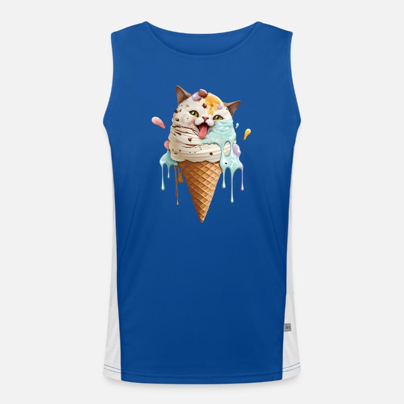 Eiscreme Katze Funktionelles Kontrast-Tank Top für Männer 