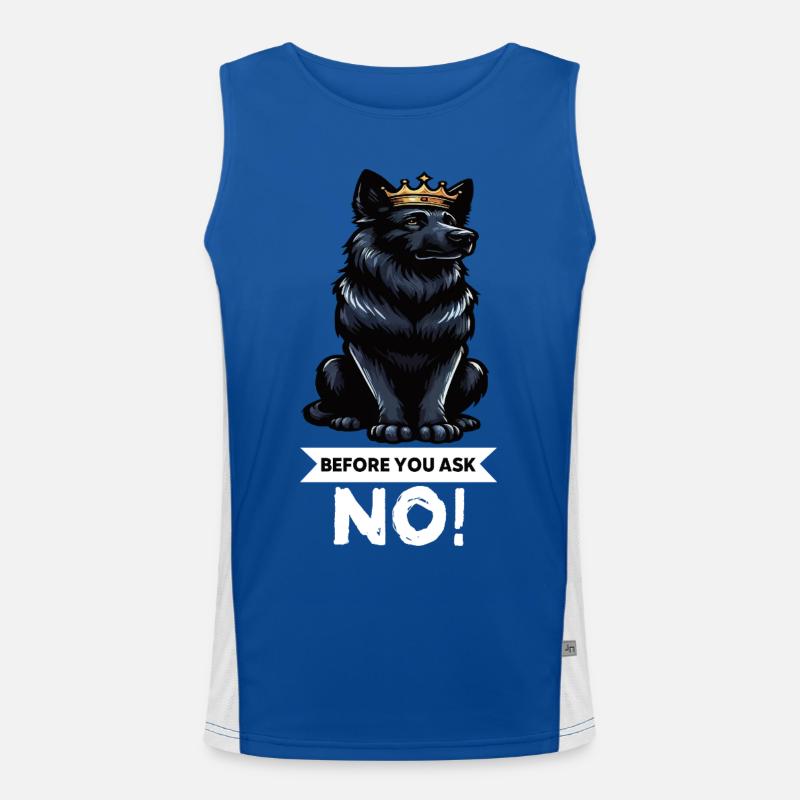 Before You Ask Schwarzer Schäferhund Schäferhunde Funktionelles Kontrast-Tank Top für Männer 