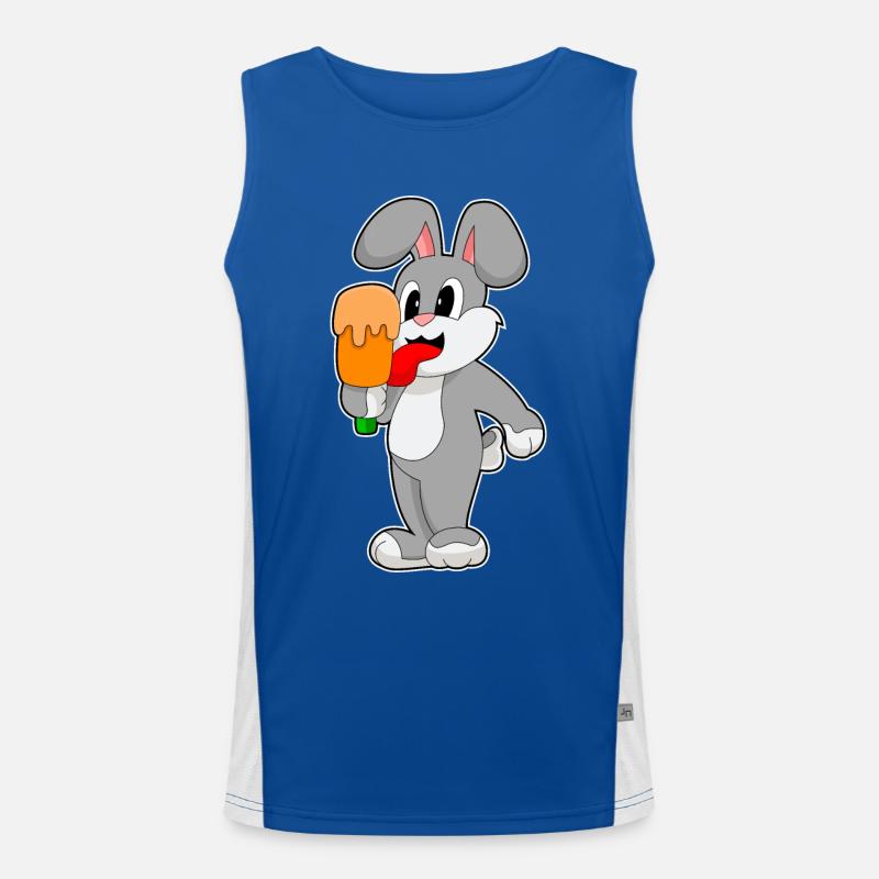 Hase Eis am Stiel Funktionelles Kontrast-Tank Top für Männer 