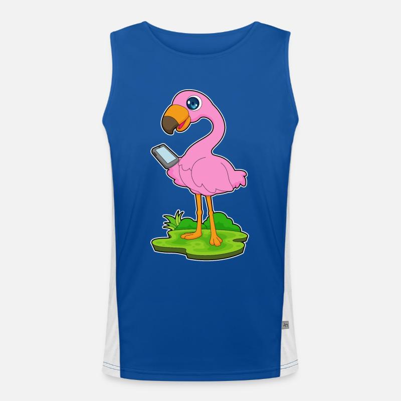 Flamingo Handy Funktionelles Kontrast-Tank Top für Männer 