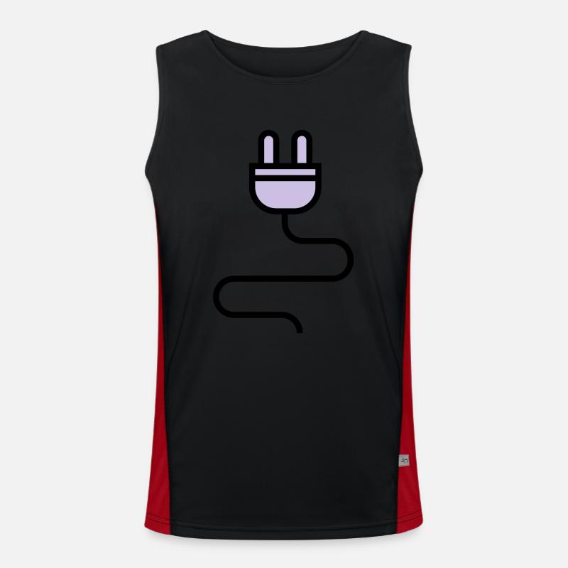 Stromkabel, Stecker Funktionelles Kontrast-Tank Top für Männer 