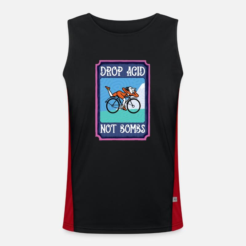 LSD Drop Acid Not Bombs - Men's Functional Contrast Tank Top  - black/red