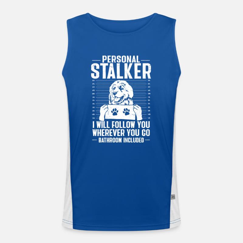 Great Pyrenees Hund Personal Stalker Pyrenees Funktionelles Kontrast-Tank Top für Männer 