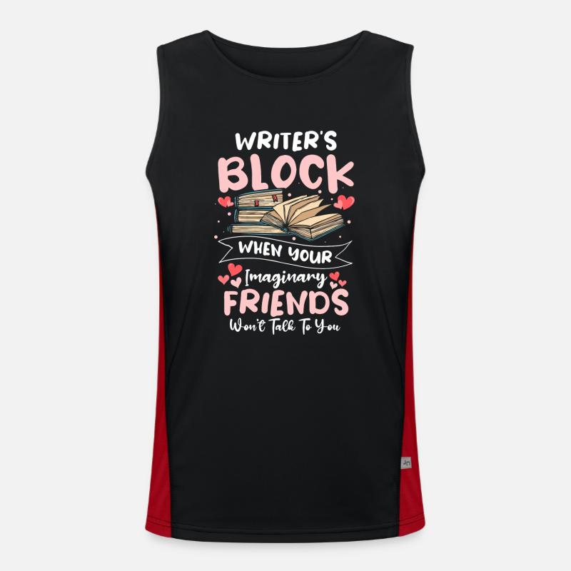 Author Editor Library Poetry Men's Functional Contrast Tank Top 