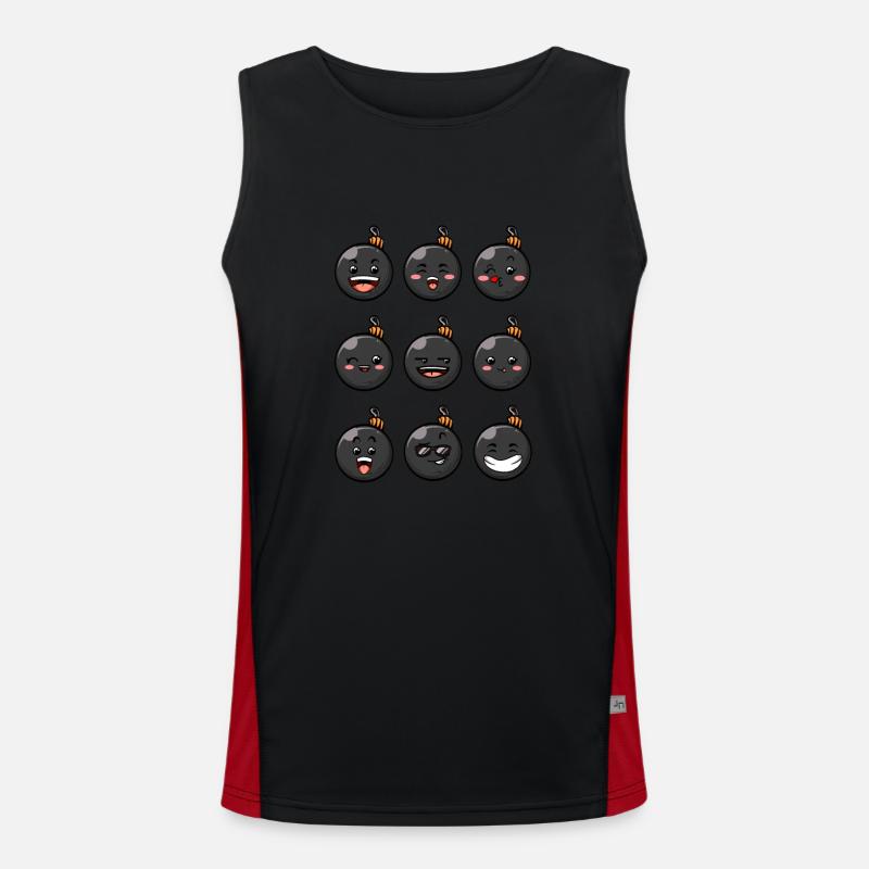 9 Weihnachtskugeln #9/10 Schwarz Funktionelles Kontrast-Tank Top für Männer 
