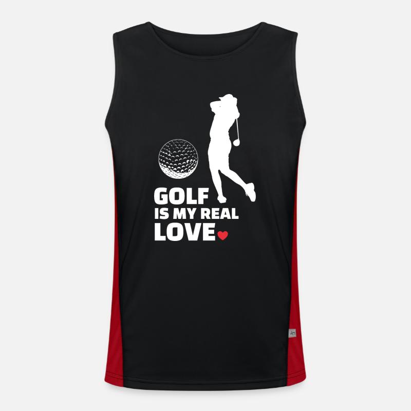 Ich Liebe Golf Funktionelles Kontrast-Tank Top für Männer 