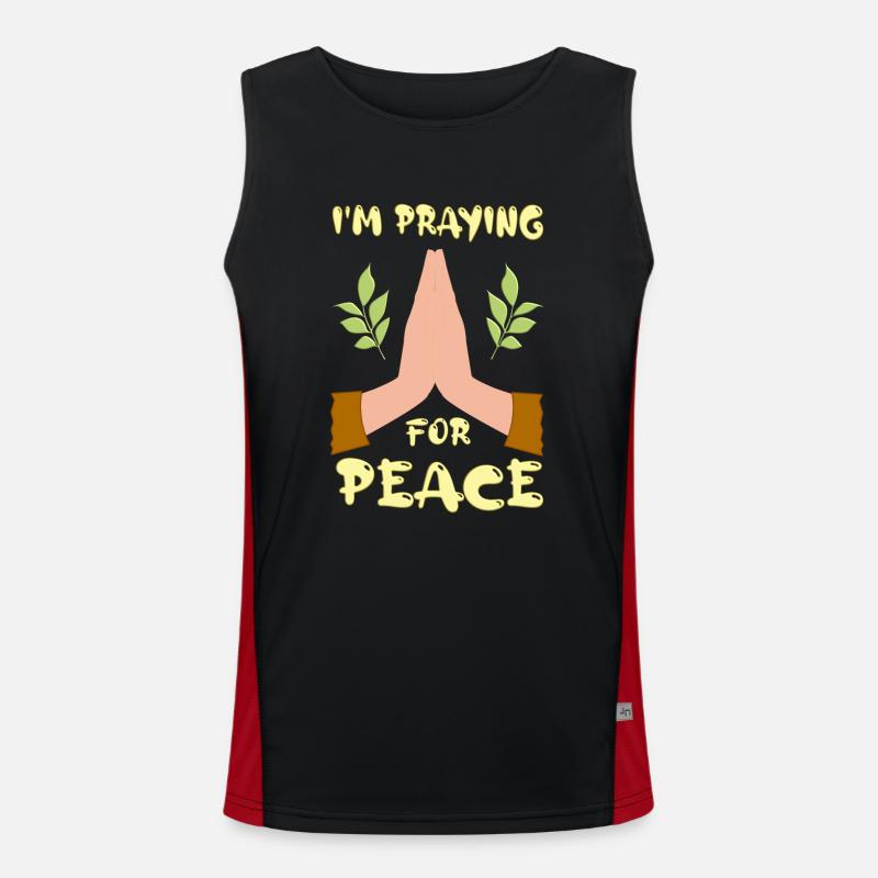 I'm praying for Peace Funktionelles Kontrast-Tank Top für Männer 