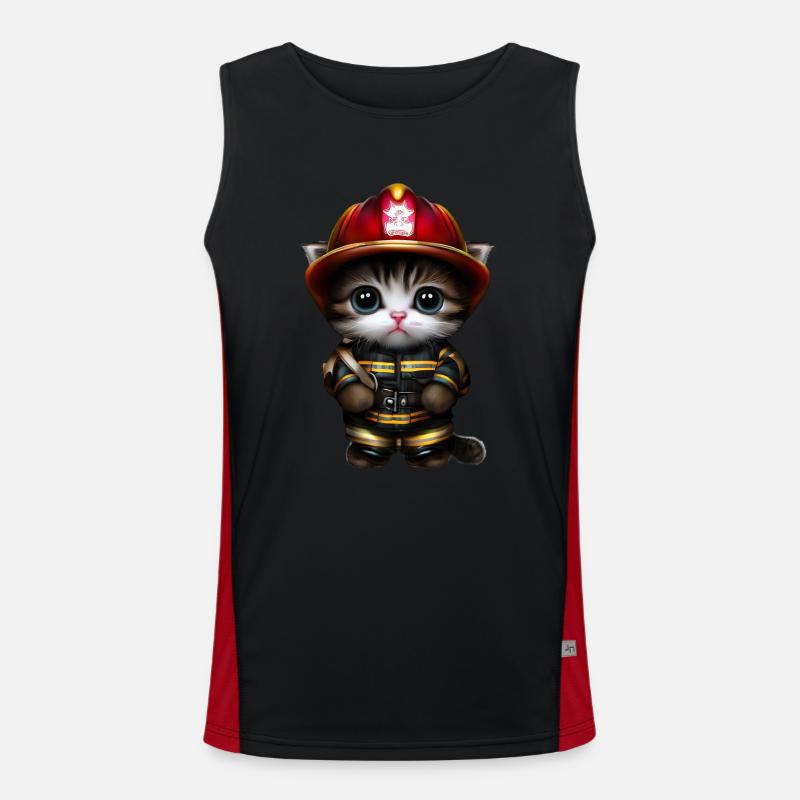 Fire Brigade Cat Men's Functional Contrast Tank Top 