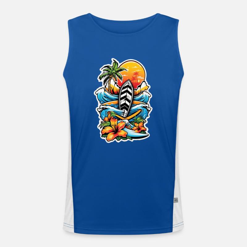 surf plage palmier soleil vacances Débardeur respirant contrasté Homme 