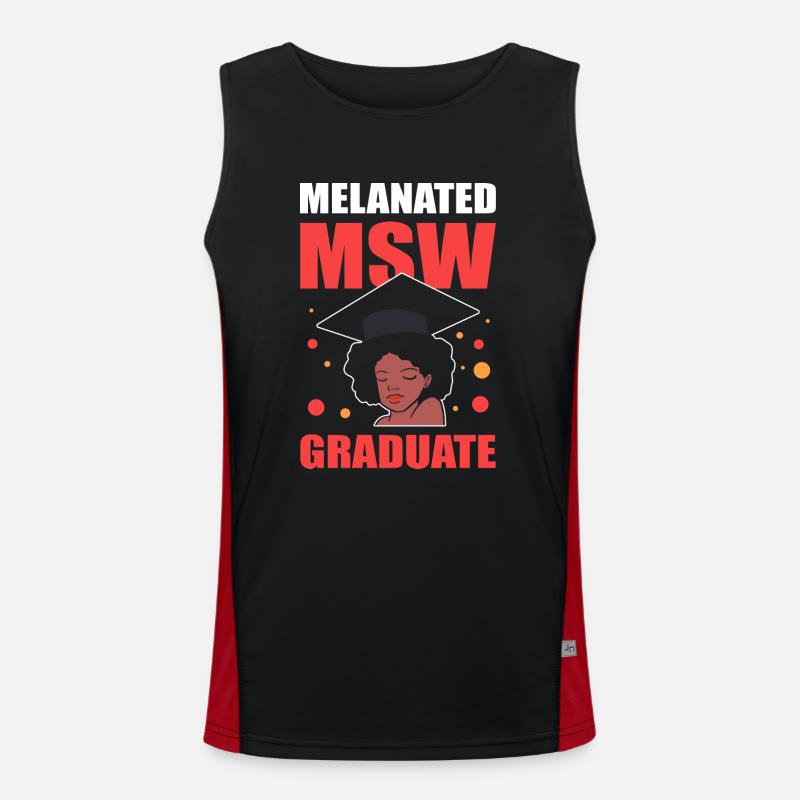 Master Studium Abschlussfeier Afro Funktionelles Kontrast-Tank Top für Männer 