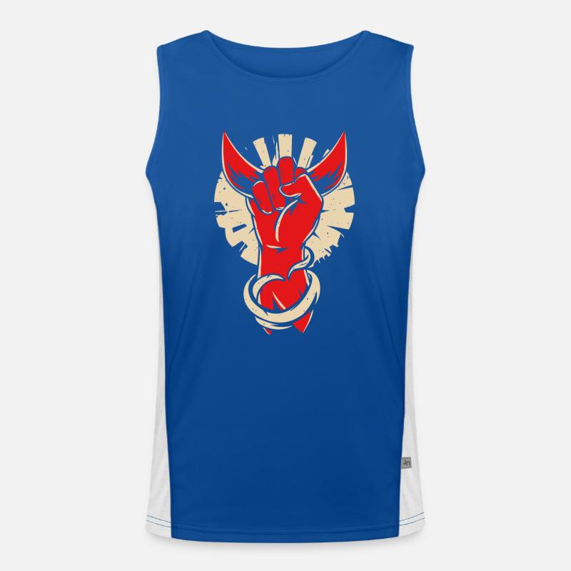 Devil horns hand Men's Functional Contrast Tank Top 