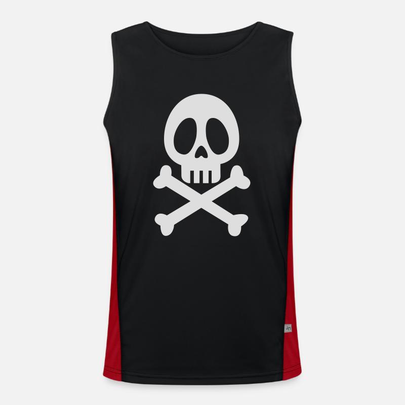 Pirate skull and bones - tete de mort Men's Functional Contrast Tank Top 
