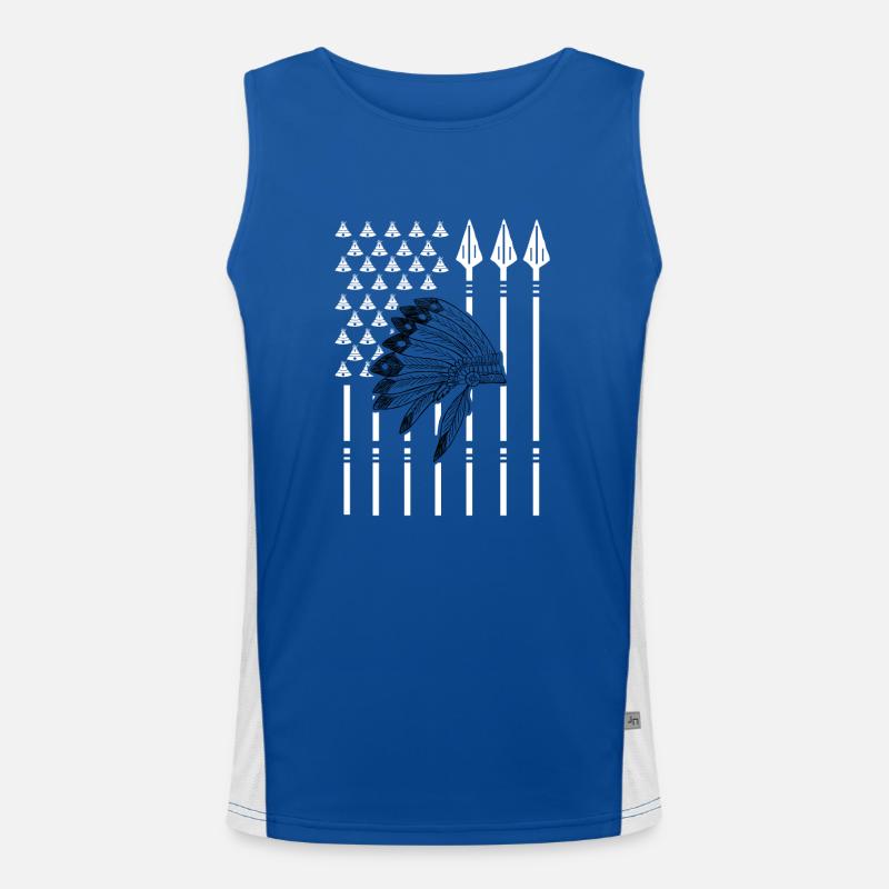 Native American flag gift Men's Functional Contrast Tank Top 