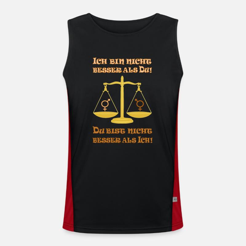 Ich bin nicht besser als Du / Du bist nicht besser Funktionelles Kontrast-Tank Top für Männer 