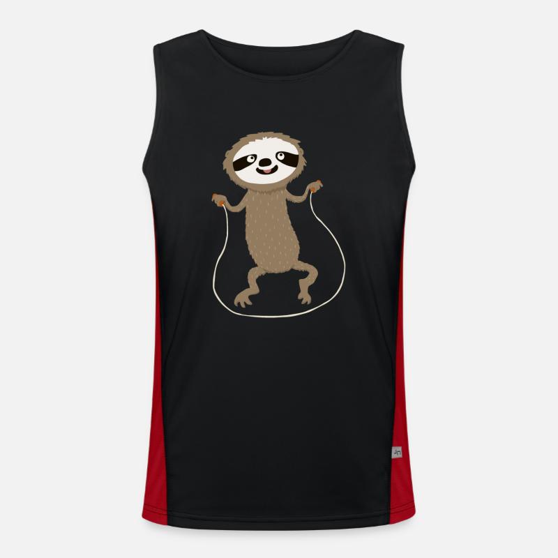 hyperaktives Faultier (ohne Text) Funktionelles Kontrast-Tank Top für Männer 