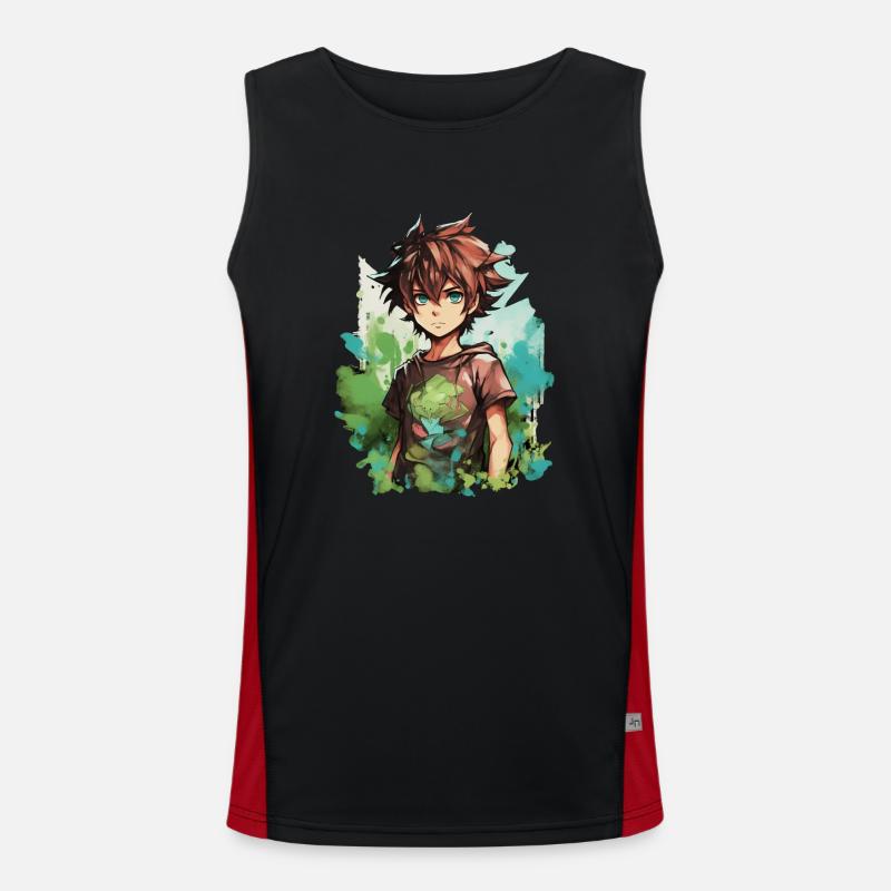 Anime Boy Funktionelles Kontrast-Tank Top für Männer 