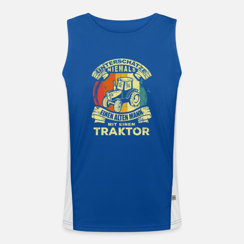 Traktor Opa Funktionelles Kontrast-Tank Top für Männer 