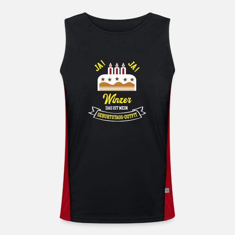 Winzer Geburtstag Geburtstagsgeschenk Weinbauer Funktionelles Kontrast-Tank Top für Männer 
