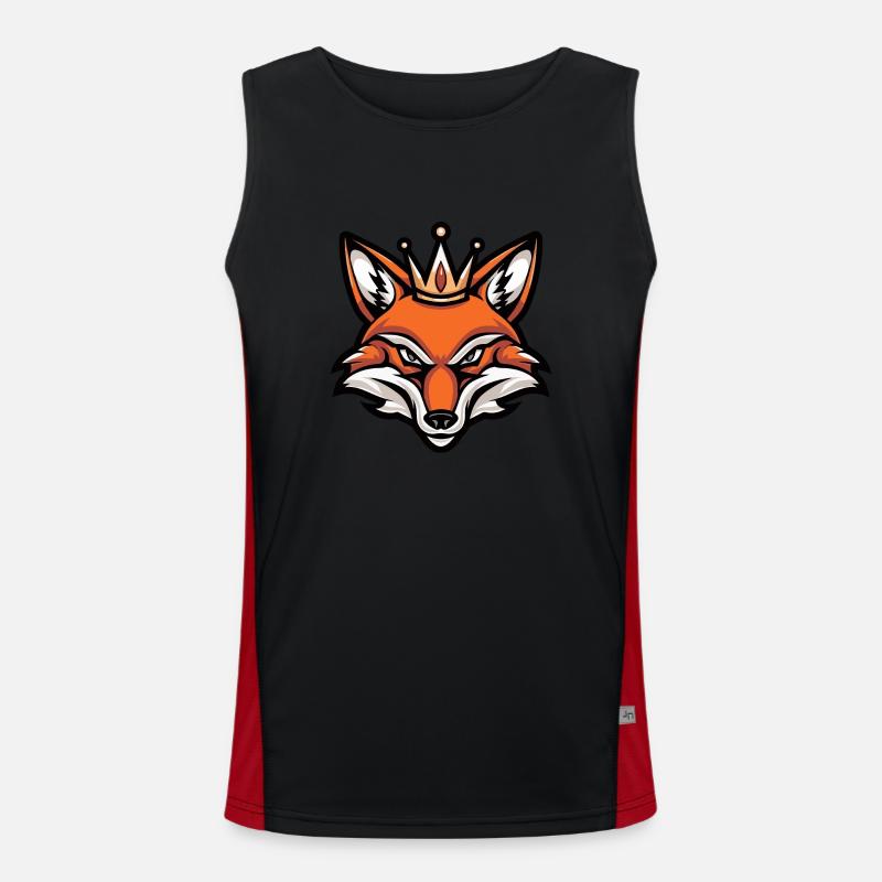 Fox Crown - Men's Functional Contrast Tank Top - black/red