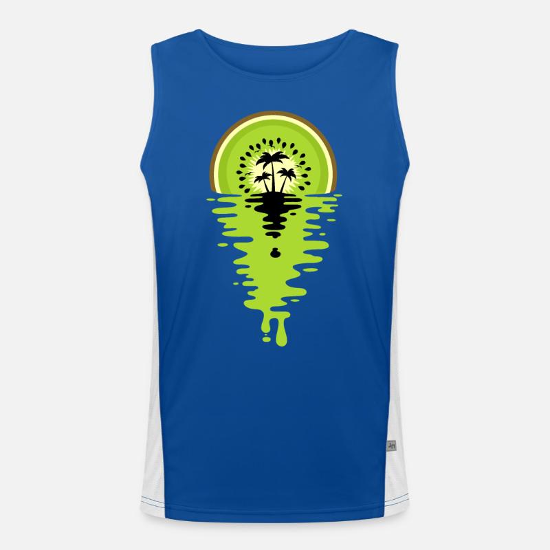 Sunset Kiwi Saft Funktionelles Kontrast-Tank Top für Männer 