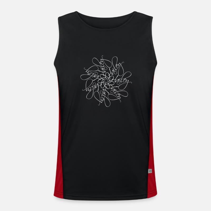 Hailey Name Name Mandala - Men's Functional Contrast Tank Top  - black/red