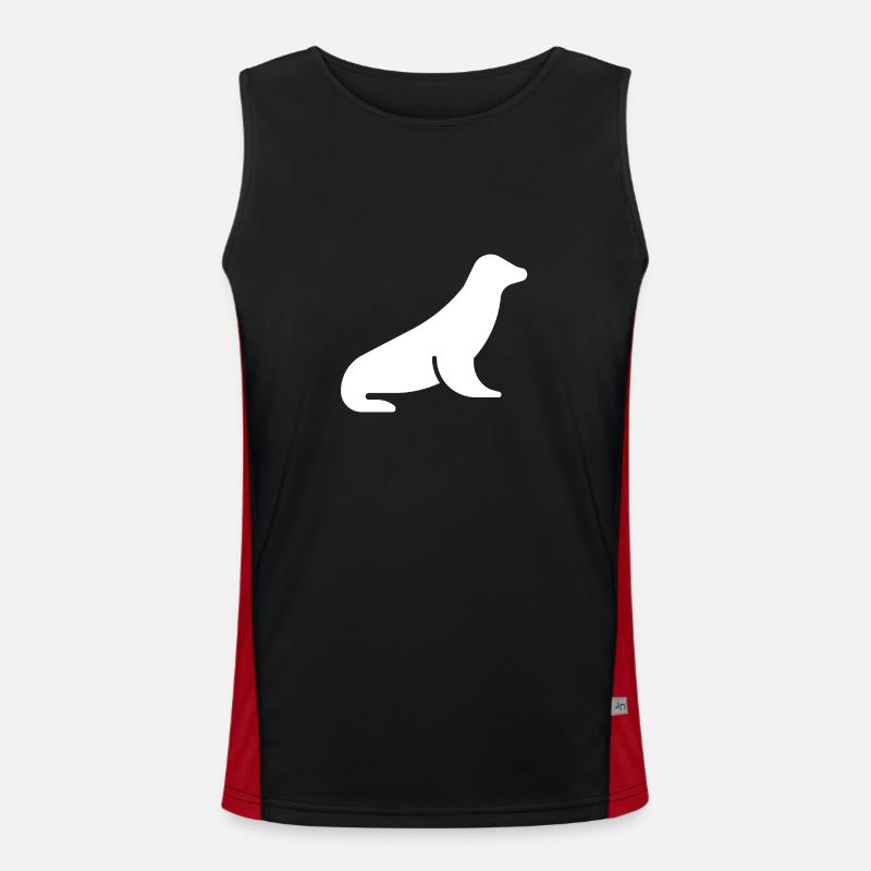 Seehund Funktionelles Kontrast-Tank Top für Männer 