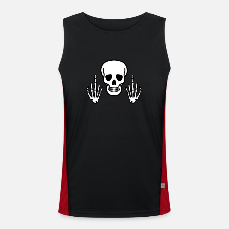 Skull & Middle Finger, 2 coloured - Men's Functional Contrast Tank Top  - black/red