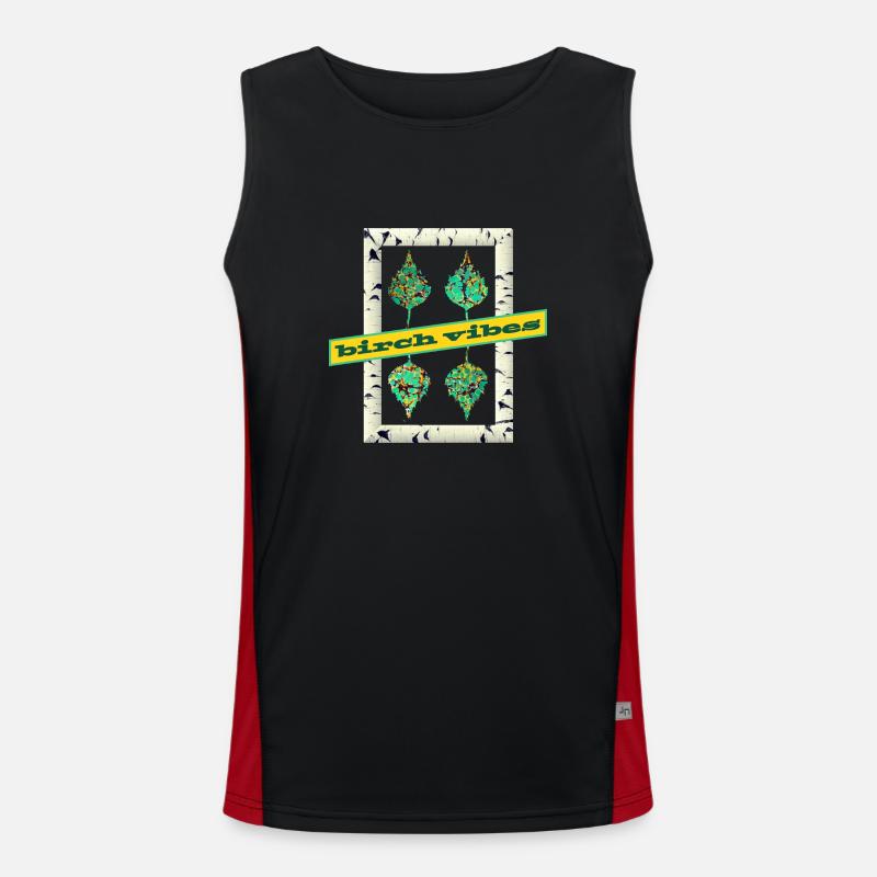 birch e 269 - Men's Functional Contrast Tank Top  - black/red