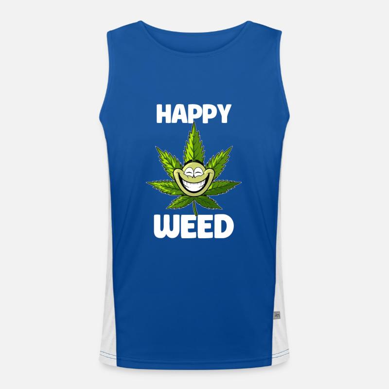 Happy Weed - Conception de chanvre Débardeur respirant contrasté Homme 