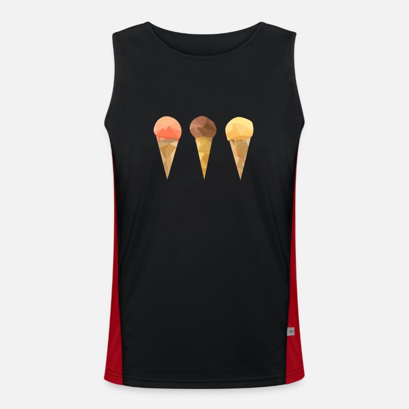 Low Poly Icecream Funktionelles Kontrast-Tank Top für Männer 