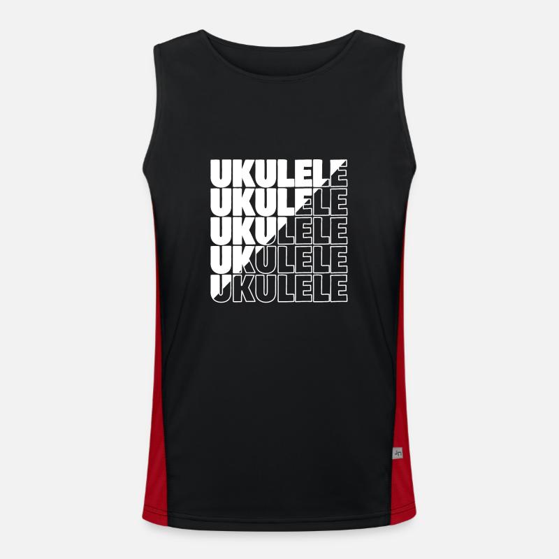 Ukulele typography diagonal Men's Functional Contrast Tank Top 