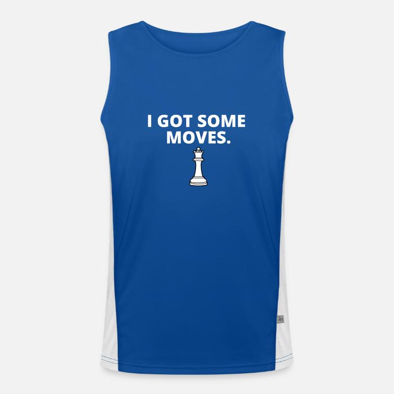 Schach Spruch Geschenk Schachmatt Queens Gambit Funktionelles Kontrast-Tank Top für Männer 