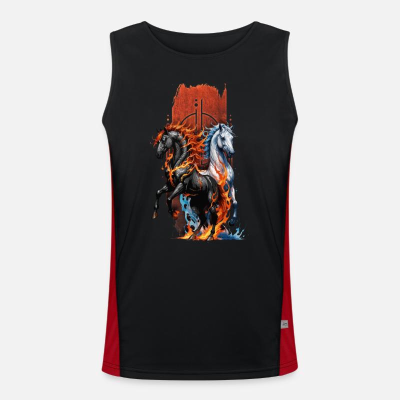 Équidé élémentaire : Cheval de feu et d’eau Débardeur respirant contrasté Homme 