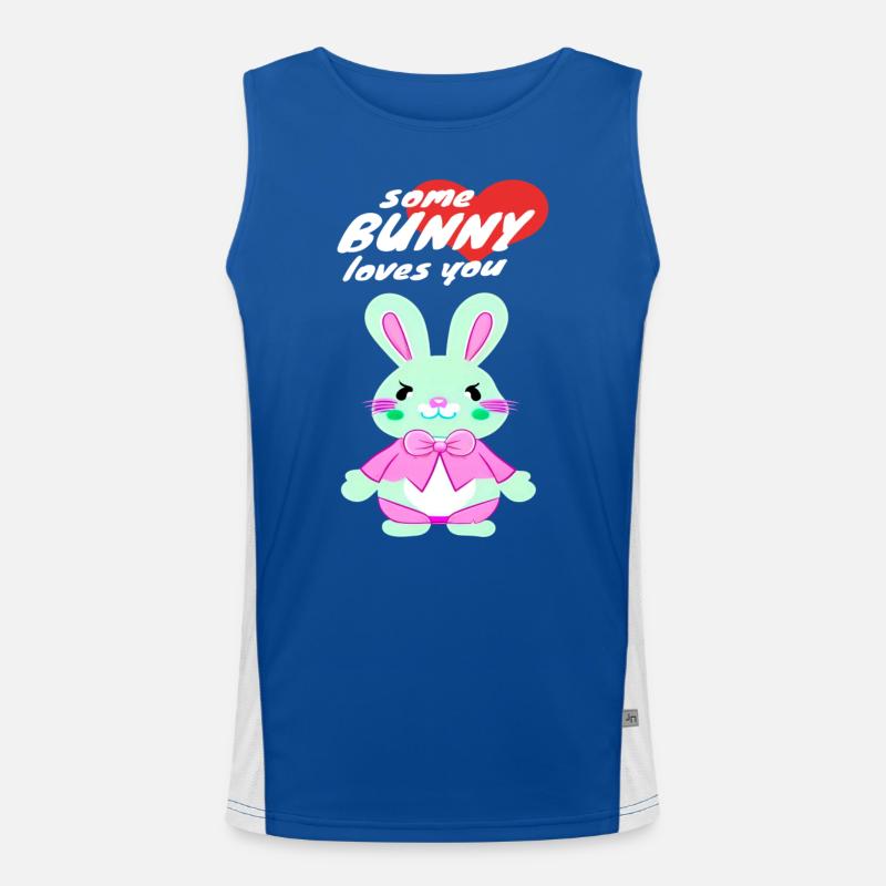 süßes Osterbunny mit Liebesbotschaft Funktionelles Kontrast-Tank Top für Männer 
