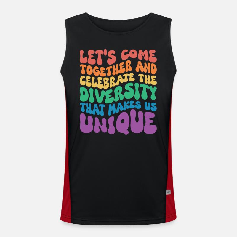 Come Together and elebrate Diversity LGBTQ Men's Functional Contrast Tank Top 